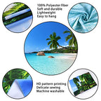 Racunbula Ocean Beach Wall Tapestry - Tropical Paradise with Coconut and Palm Trees for Home Decor - size: 78.7"L x 59.1"W