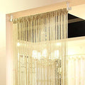 1x2 M Door String Curtain Rare Flat Silver Ribbon Thread Fringe Window Panel Room Divider Cute Strip Tassel for Wedding Coffee House Restaurant Parts, Gold - color: Gold