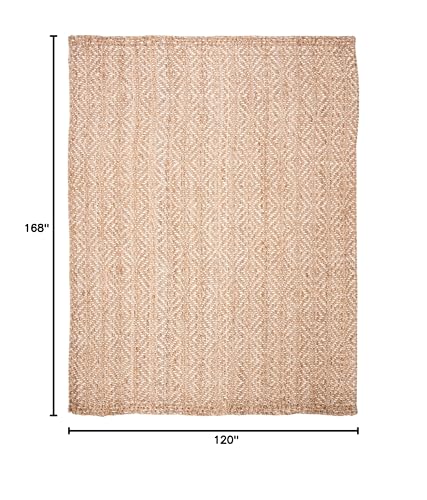 SAFAVIEH Natural Fiber Collection Area Rug - 10' x 14', Natural & Ivory, Handmade Boho Farmhouse Woven Jute, Ideal for High Traffic Areas in Living Room, Bedroom (NF185A) - size: 10' x 14' (Rectangular)