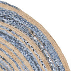 SAFAVIEH Cape Cod Collection Area Rug - 5' Round, Blue & Natural, Handmade Braided Jute & Cotton, Ideal for High Traffic Areas in Living Room, Bedroom (CAP209L) - color: Blue/Natural, size: 5' (Round)