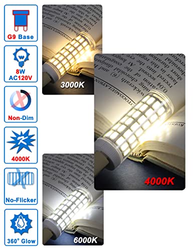 Ziomitus G9 Led Bulbs 75W 80W 100W Replacement 4000K Natural White,1000 lm, AC120V G9 8W Bi-pin Neutral LED Corn Light Bulb for Chandelier Pendant Bathroom Vanity Ligting,5Pack - color: 4000k Natural White, size: 8 Watts