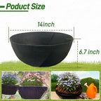 8 Pack 14 Inch Fabric Planter Basket Liner- Felt Flower Pot Liners Replacement Coco Fiber Liner for Hanging Basket Flowers Round Hanging Basket Liners Prevent Birds from Nesting - size: 8pack-14inch
