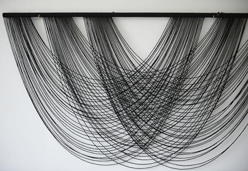 Flber Macrame Wall Hanging Black 59.00" W x 31.00" L Boho Wall Decor Large Boho Yarn Tapestry Living Room Bedroom Home Wall Décor - color: Black1