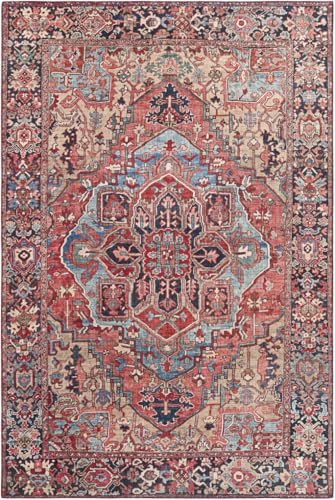 Burgundy Distressed Pattern Boho Washable Rug for Living Room Bedroom Diningroom Office Playroom Nursery Room Vintage Area Rugs 2x6 Soft Non Slip Kitchen Hallway Indoor Large Carpet - color: H, size: 2x6ft