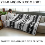 Pure Country Weavers Gray Chevron - Western Tapestry Throw Blanket Woven from Cotton - Made in The USA (72x54) - color: Gray Chevron