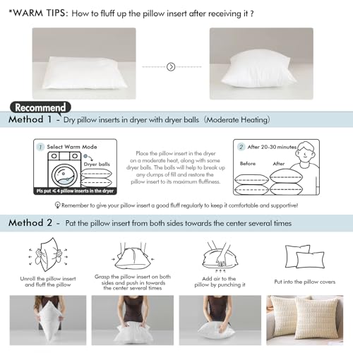 MIULEE 20x26 Pillow Inserts (Set of 2) -Decorative Throw Pillow with 100% Cotton Cover Rectangle for Sofa Couch - size: 20x26 Inch