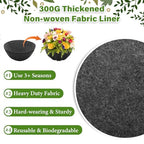 Riare 4 Pack 12 Inch Round Fabric Planter Basket Liner- Hanging Basket Liners Replacement Coco Fiber Liner Alternative for Hanging Basket Flowers (Prevent Birds from Nesting) - size: 12inch