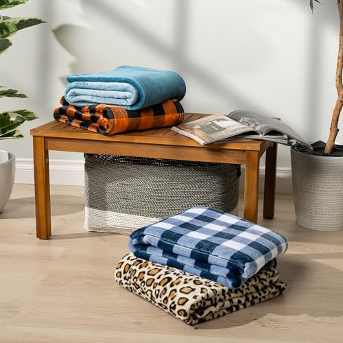 PAVILIA Teal Blue Ombre Fleece Throw Blanket for Couch Sofa Bed, 50x60 - color: Gradient - Sea Blue, size: 50 x 60 Inches - Throw