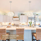 White Rattan Pendant Light 12.6 in Hemp Rope Rattan Light Fixture Woven Pendant Wicker Chandelier Boho Chandelier for Kitchen - color: 12.5" White