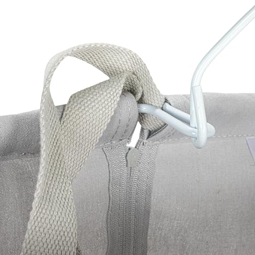 Household Essentials Door Hanging Laundry Bag, Washable Canvas Bag with Loop Handle, Holds Two Loads of Laundry, Great for Dorms and Small Spaces, Grey - color: Grey
