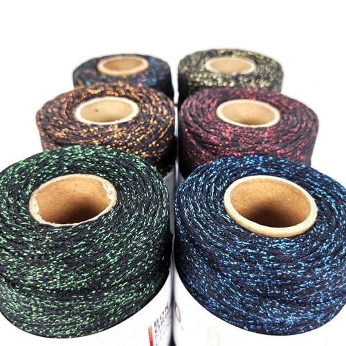 3mm Sparkle Polyester Macramé Cord - 150g/66yds Metallic Glitter Braided Cord for Crocheting Bags, Baskets, Macramé Plant Hangers & DIY Crafts, Machine Washable (13#Black Blue) - color: 13#black Blue