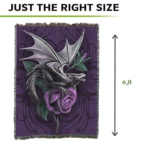 Pure Country Weavers Dragon Beauty Woven Blanket by Anne Stokes - Fantasy Gift Cotton Tapestry Throw - Made in The USA - 72" x 54" - color: Beauty, size: 72" x 54"