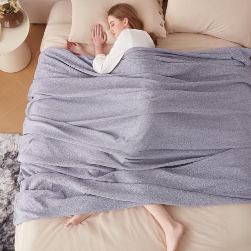 COOVA Lightweight Knit Throw Blanket for Couch, Decorative Blanket, Soft and Cozy Throw for Sofa, Bed or Chair, Living Room (Light Purple, 60×80 inches) - color: Light Purple, size: 60"x80"