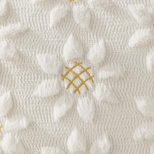DFXSZ Spring Summer Pillow Covers 12x20 inch Set of 2 Farmhouse Decor Yellow Color Flower Heart Sunflower Soft Plush Faux Fur Jacquard Throw Pillows for Sofa Holiday Spring Home Decor PTK024C12 - color: Cream White, size: 20" x 12" (Pack of 2)