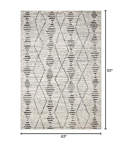 Loloi Kamala Collection KAM-02 Charcoal/Dove 5'-3" x 7'-9" Area Rug - color: Charcoal / Dove, size: 5'3" x 7'9" (Rectangular)