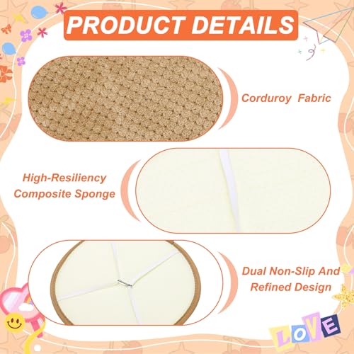 uxcell Round Stool Cushion, 10 x 10 Inch Round Seat Pads with Elastic Straps, Anti-Slip Soft Round Pad Chair Seat Cushions for Dining Chairs Kitchen Bar High Stool, Khaki - color: Khaki, size: 10 x 10 Inch