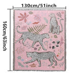 JQZ Bohemian Throw Blanket, Woven Cotton with Fringe, for Sofa, Bed, Picnic, Outdoor Camping (Snow Leopard) - color: Snow Leopard