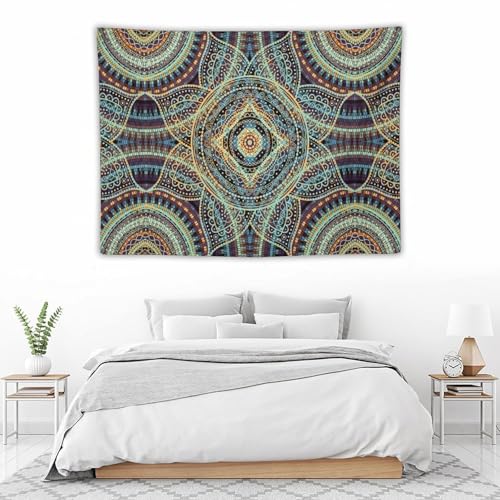 KANEPE Boho Mandala Tapestry Abstract Boho Square Round Ornament Pattern Wall Hanging Tapestries Home Decor for Living Room Bedroom Apartments Farmhouse Dorm,40inx30in (102×76cm)【Small】 - color: Boho-18, size: 40Wx30L