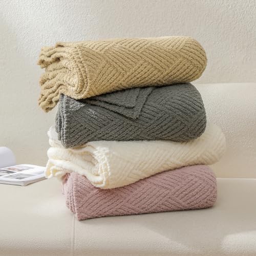 bearberry Super Soft & Fuzzy Minky Throw Blanket Lightweight All-Season - Diamond Stitch Plush Fleece for Couch, Bed, Sofa | Machine Washable Cozy Gift for Women, Men, Home (Beige, 40”x50”) - color: Argyle Knit Beige, size: Kids(40″x50″)
