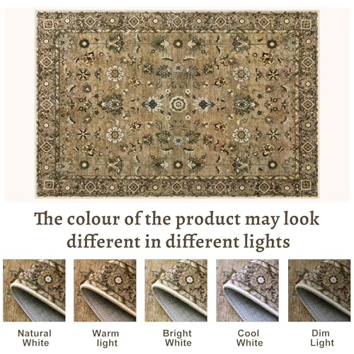Tangsoo Vintage Brown 2x3 Washable Rugs for Entryway, Small Area Boho Non-Slip Front Door Rug, Farmhouse Accent Rug Doormat, Soft Low Pile Rugs for Indoor Entrance Entry Kitchen Bedroom Home Decor - color: Floral/Brown, size: 2' X 3' (Rectangular)