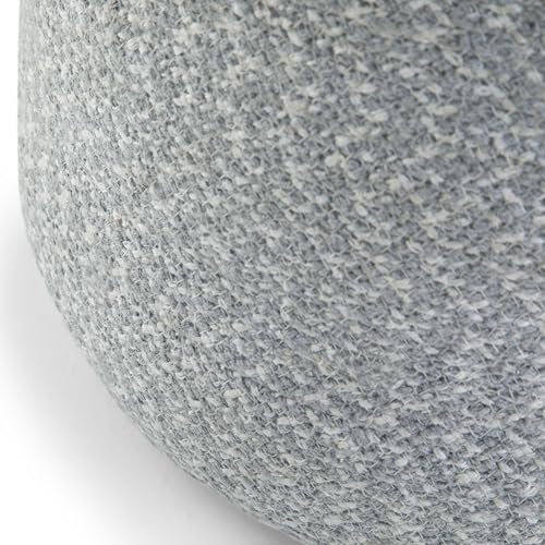 SIMPLIHOME Bayley Round Pouf - 20 inch Wide Handcrafted Braided Cotton Pouf in Blue and Natural, Boho Footstool or Extra Seating for Living Room or Bedroom with Polystyrene Filling, Assembled - color: Blue, Natural