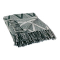 DII Diamond Throw Collection Fringed Woven Cotton Blanket, 50x60, Olive Green - color: Olive Green