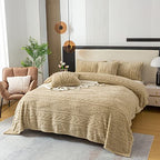 YUSOKI Sherpa Twin XL Blanket-3D Stylish Design Super Soft Fuzzy Cozy Warm Blanket Thick Plush Fluffy Furry Blankets for Teen Girls Women Couch Bed Sofa Chair Men Boys Gift(Tan,65"x90") - color: Tan-(without Pillows), size: Twin XL (65" x 90")