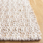 SAFAVIEH Natural Fiber Collection Area Rug - 6' Square, Natural & Pink, Handmade Jute & Wool, Ideal for Living Room, Bedroom, Dining Space (NFB225U) - color: Natural/Pink, size: 6' x 6' (Square)