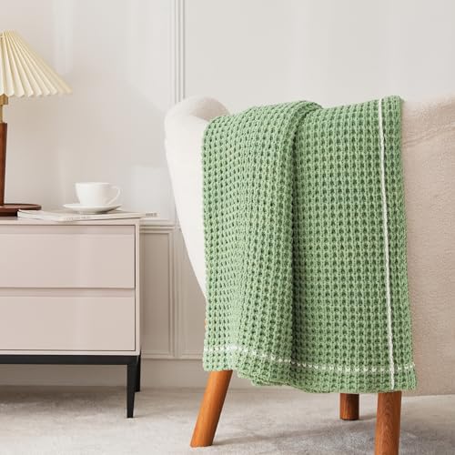 WESHIONGOO Throw Blanket for Couch Soft Knit Throw Blanket with Chenille Yarn Non-Shedding, Chenille Blanket for Living Room Bed Sofa(Sage Green, 50"*60") - color: Sage Green