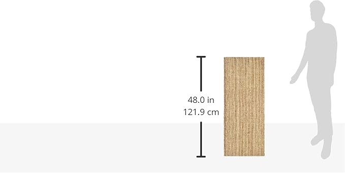 SAFAVIEH Natural Fiber Collection Area Rug - 2' x 4', Natural Brown, Handmade Jute, Farmhouse Style, Chunky Textured Thick Pile (NF447A)