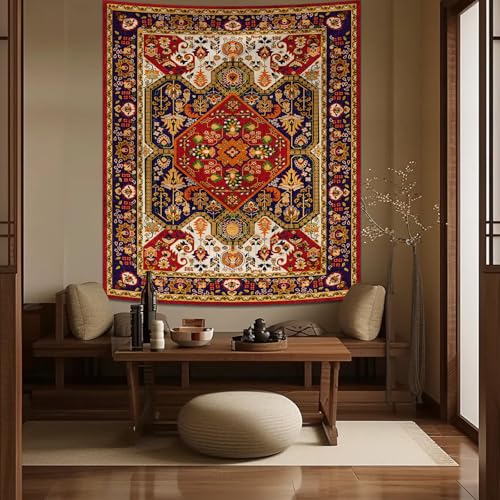 Alened Mandala Boho Vintage Decor Tapestry for Bedroom Aesthetic, Vertical Tapestries Blanket Wall Hanging, Indian Bohemian Floral Wall Art Decor for Living Room(51"×60") - color: boho tapestry, size: 60"L x 51"W