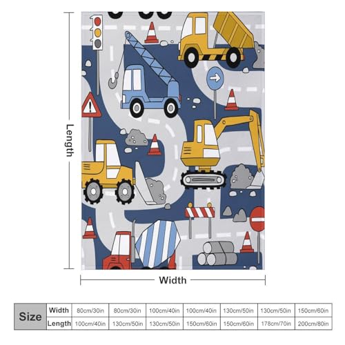 Construction Truck Car Blanket,Children's Cartoon City Building Construction Vehicle Print Blanket for Couch Sofa Bed Decorative Gifts 30x40 - color: Blanket-14, size: 30"x40"