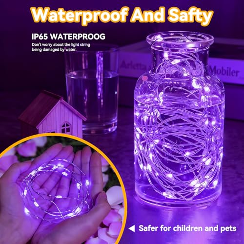 Twinkle Fairy Lights 8 Modes with Remote and Timer 33ft 100LED USB Plug in String Lights Waterproof String Lights for Bedroom Indoor Wreath Party Wedding Christmas Decoration, Purple - color: Purple, size: 1 Pack