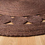 SAFAVIEH Area Rug 5' Round - Natural Fiber Collection - Brown, Handmade Jute, Boho Farmhouse Braided Design (NF364T) - color: Brown, size: 5' (Round)