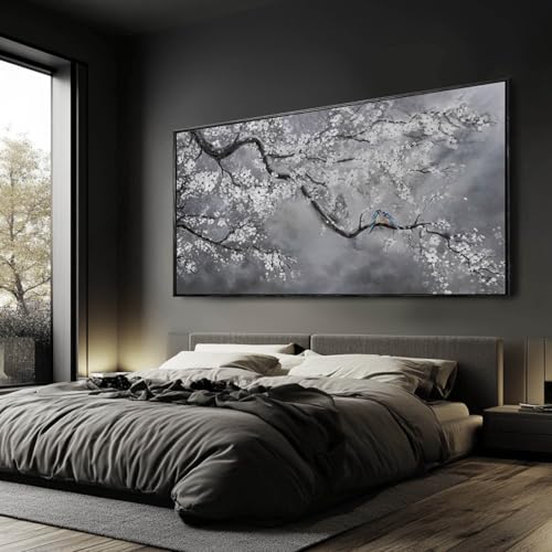 Artexist Flower Canvas Wall Art Black and White Wall Poster Scenery Wall Decor 36"x70" Print Pictures for Dining Room Area Bedroom Artwork - color: Grey, size: 70"L x 36"W