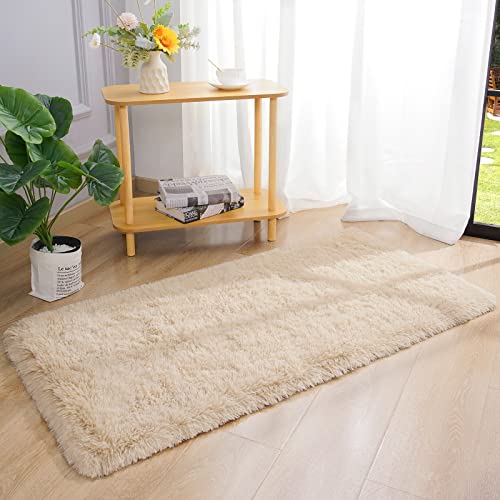 Chicrug Soft Runner Rug for Bedroom Living Room Plush Fluffy Rug 2x4 Feet, Shag Furry Runner Rug Carpet Non Shedding for Nursery Children Kids Girls Room Home Decorative, Camel - color: Camel, size: 2' x 4' (Runner)