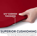 KANGAROO Thick Ergonomic Anti Fatigue Mats for Kitchen Floor, Cushioned Standing Office Desk Mat, Waterproof Scratch Resistant Topside, Supportive All Day Comfort Padded Foam Rugs, 17x24, Red