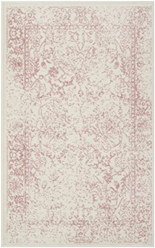 SAFAVIEH Adirondack Collection Accent Rug - 2' x 3', Ivory & Rose, Distressed Vintage Floral Design, Non-Shedding & Easy to Clean, Ideal for Front Door, Kitchen, Entryway, Foyer (ADR109H) - color: Ivory/Rose, size: 2' x 3' (Rectangular)