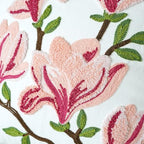 vctops Farmhouse Magnolia Flower Cotton Tufted Throw Pillow Cover Spring Floral Embroidery Pillowcase Soft Square Cushion Case for Sofa Couch Bed Chair (Pink E,18"x18") - color: Pink E