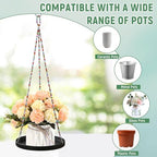 2-Pack Modern Boho Macrame Plant Hanger, 10/11 Inch Metal Hanging Planter Holder for Indoor and Outdoor Home Garden Decor, Black Hanging Plant Shelf for Window, Wall, and Ceiling. (American, 10/11) - style: American
