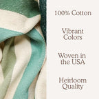 Laurel Ridge Striped Afghan Throw Blanket | Thick & Cozy | Cotton USA Made (73x48) - color: Laurel Ridge