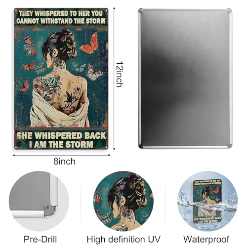 Inspirational Quotes Wall Decor Boho Office Decor Motivational Posters For Office Vintage Tin Signs 8×12 Inches Metal Sign - color: Storm, size: 8×12Inches