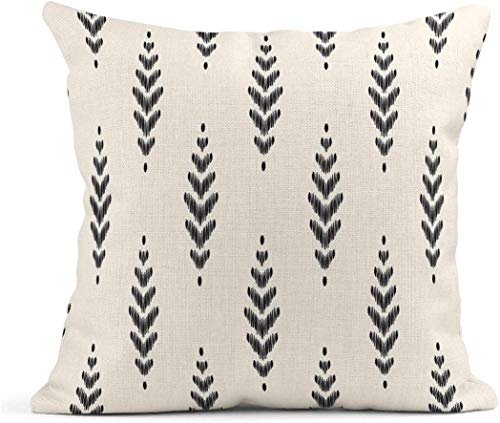 ArtSocket Set of 4 Throw Pillow Covers Ikat Tribal and Boho Bohemian Black Ethnic Herringbone for Ideas Decor Linen Outdoor Pillow Cases Home Decorative Square 26x26 Inches Pillowcases - size: 26" x 26" (Pack of 4)