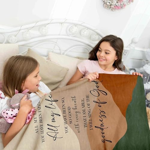 HIWX Boho Christian Inspirational Blanket, Goodness of God Bible Verse Abstract Mountain Throw Blanket for Home Bedroom Couch Bed Decor, Christian Inspirational Gifts for Women, 30x40 Inches - color: Goodness of God, size: 30“L x 40”W