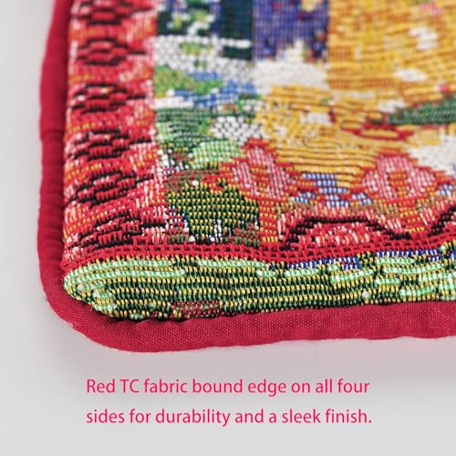 Bohemian Jacquard Throw Pillow Cover 18x18, Vibrant Multicolor Woven Tapestry Cushion Shell with Red Piped Edges, Decorative Square Pillow Case, Solid Red TC Backing - Cover Only - color: Sapphire Blue: Bohemian Pattern