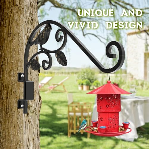 Plant Hangers Outdoor, 4 Pack 15.15 inch Swivel Plant Hangers Indoor Wall Mount Sturdy Wrought Iron Plant Wall Hanger, Wall Plant Hanger Indoor for Bird Feeders, Planters, Lanterns, Wind Chime, Black - color: Black - 4 Pack