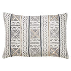 White African Mud Cloth Inspired Decorative Throw Pillow - Cover (Filling Not Included), 14" X 20" Rectangular (1 piece), 100% Cotton - size: 20" x 14" (Pack of 1)