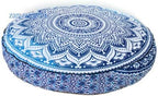 Decorative Ombre Mandala Large Round Pillow Sham Floor Cushion Bohemian Ottoman Pouf Footstool Case Outdoor Yoga Mat Boho Decor Sofa Cover