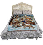 Pure Country Weavers Snowfall Nativity Blanket by Parker Fulton - Jesus Christ Manger with Animals Gift Christmas Tapestry Throw Woven from Cotton - Made in the USA (72x54) - color: Snowfall Nativity