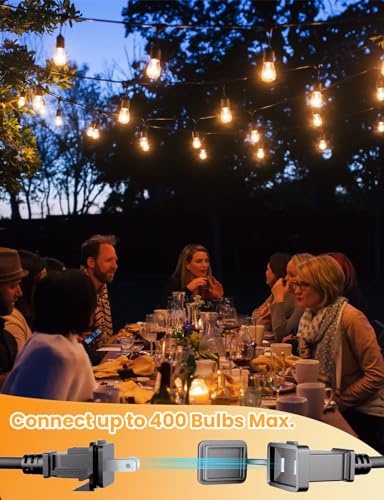 Svater Outdoor Led String Lights 36 FT, Patio Lights for Outside with 13pcs S14 Shatterproof Bulbs, 1 Watt E26 Dimmable, IP65 Waterproof, Commercial Grade Bistro Light 2700K Warm White - size: 36FT